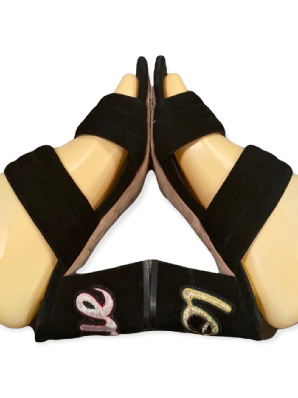 Authentic Sandro designer True Love black suede leather mules sandals Sz 7 - Picture 6 of 9